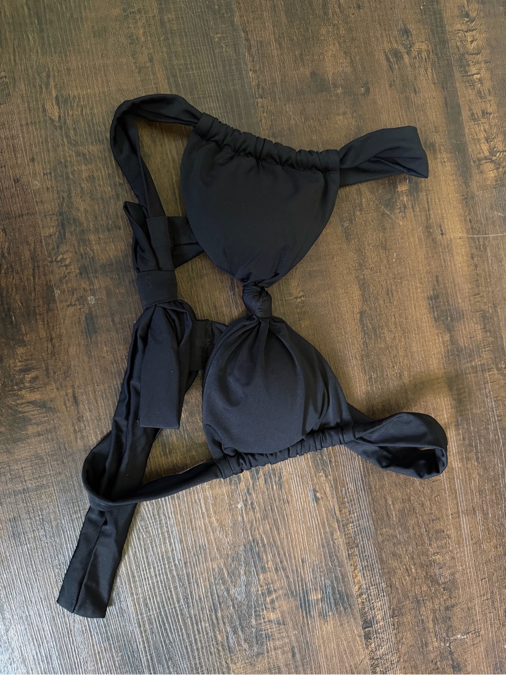 Women's Black Tie-Back Bikini Top - Unbranded